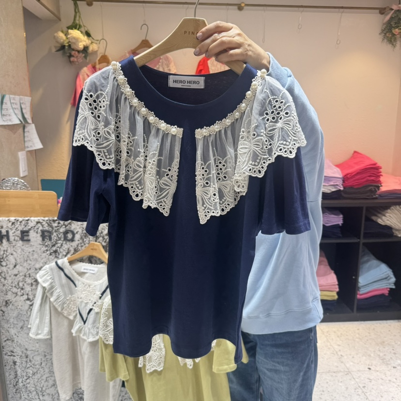 HERO韓國㊣直郵東大門代購女裝新品時尚休閑25春夏職業人氣T恤HEROT恤圖色1