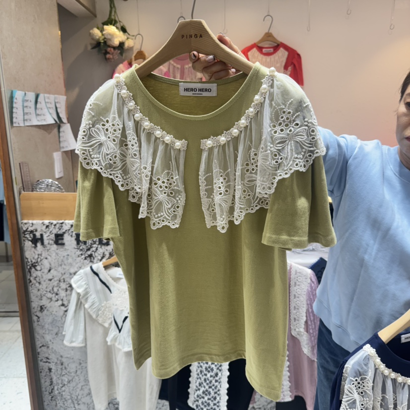 HERO韓國㊣直郵東大門代購女裝新品時尚休閑25春夏職業人氣T恤HEROT恤圖色2