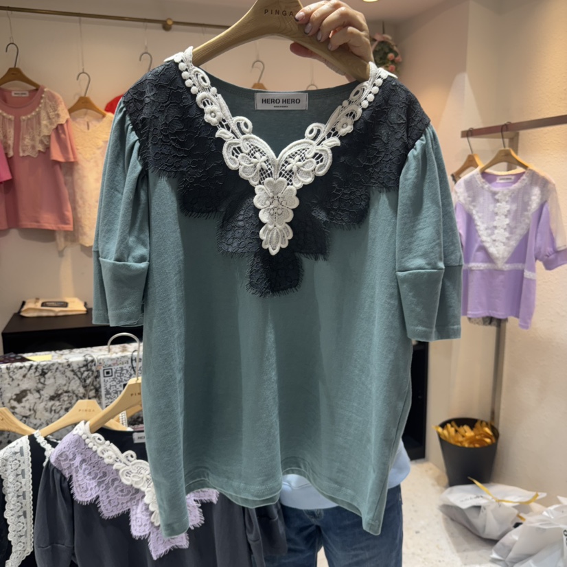 HERO直郵韓國代購㊣女裝新品休閑人氣時尚推薦熱賣25春夏T恤HEROT恤圖色3