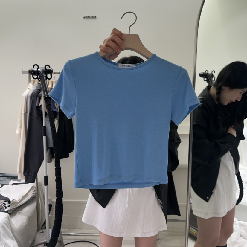AVECNOUS韓國直郵㊣女裝新品時尚推薦人氣職業熱賣25春夏T恤AVECNOUST恤圖色4