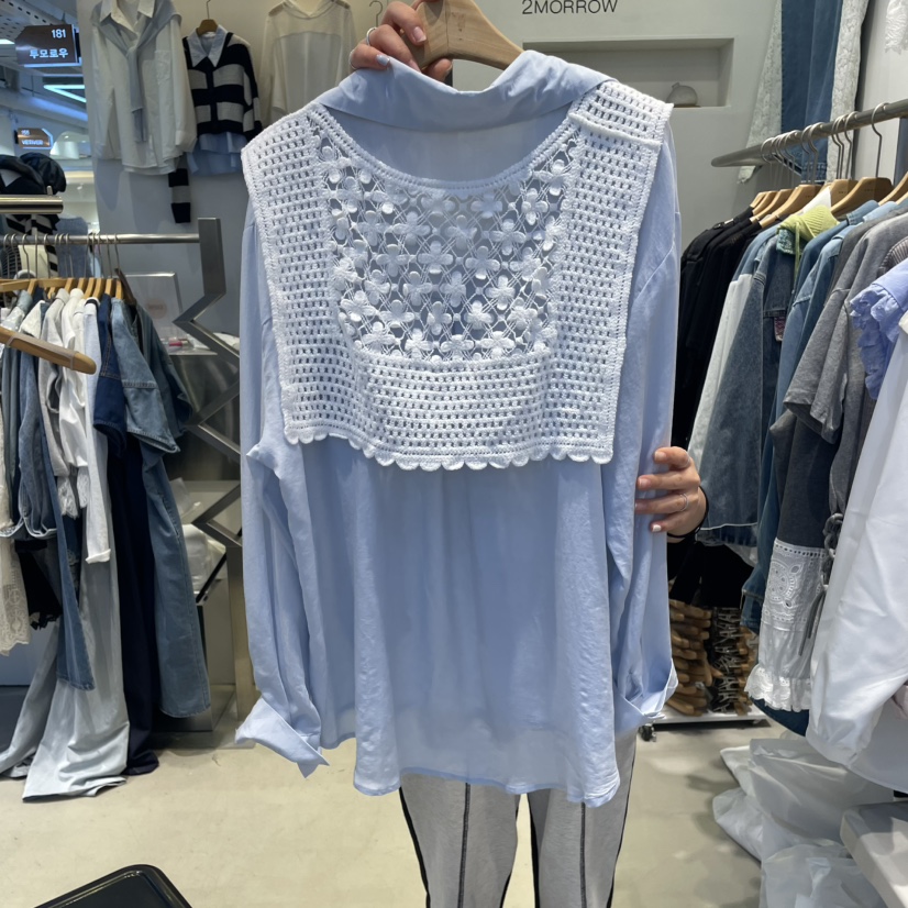 2MORROW韓國直郵㊣東大門實拍女裝新款推薦25春夏襯衫蕾絲衫2MORROW襯衫/蕾絲衫