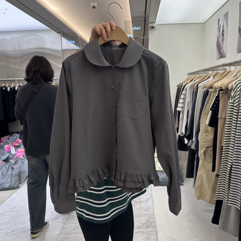 CHAV韓國㊣直郵東大門代購女裝新品25春夏休閑職業襯衫蕾絲衫CHAV襯衫/蕾絲衫圖色2