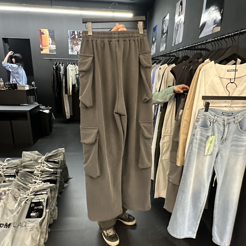 PROJECT WAVE-P韓國㊣直郵東大門代購女裝新款時尚休閑褲口袋PROJECT WAVE休閑褲