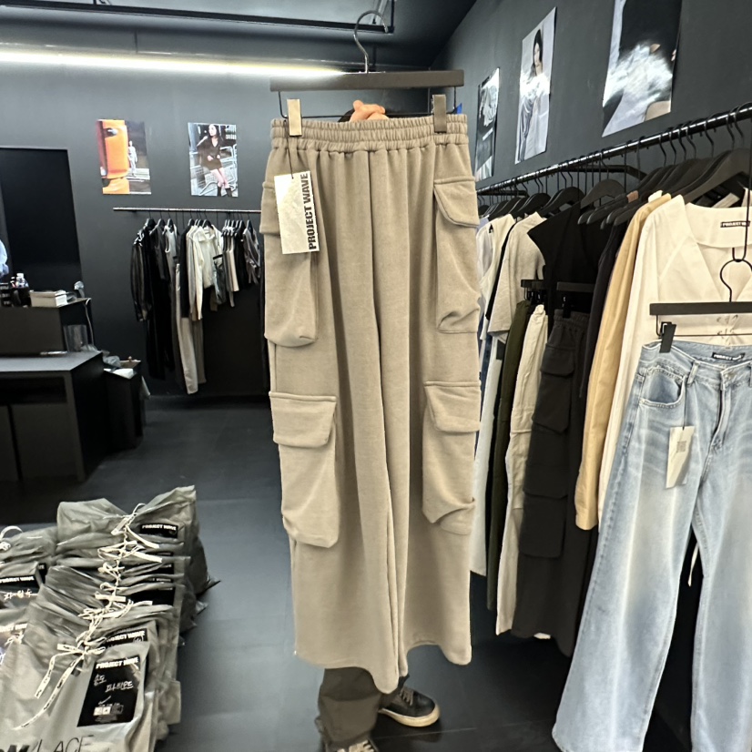 PROJECT WAVE-P韓國㊣直郵東大門代購女裝新款時尚休閑褲口袋PROJECT WAVE休閑褲圖色1