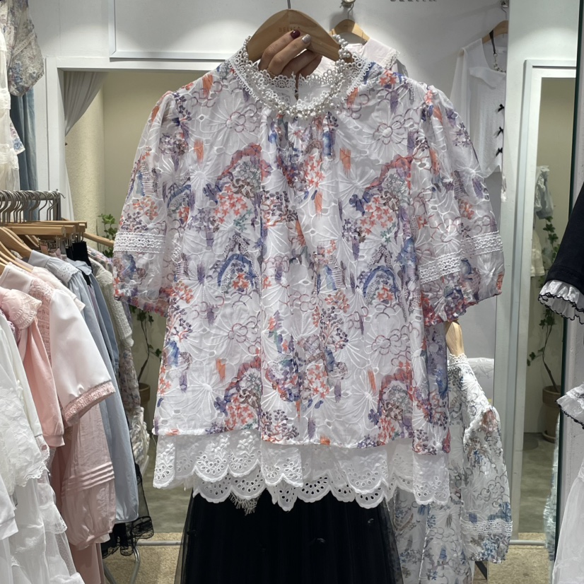 空東大門實拍女裝新品人氣職業真品推薦休閑熱賣襯衫蕾絲衫BELITA襯衫/蕾絲衫圖色2