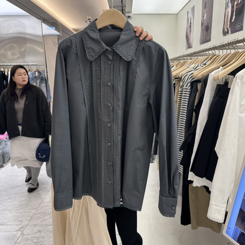 CHAV東大門代購女士新品25春夏休閑人氣時尚熱賣襯衫蕾絲衫CHAV襯衫/蕾絲衫圖色4