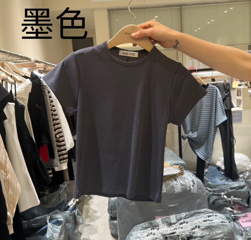 MOREMORE韓國直郵女士新款熱賣真品時尚人氣25春夏推薦職業T恤more moreT恤圖色6