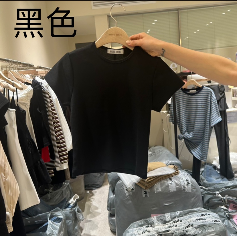 MOREMORE韓國直郵女士新款熱賣真品時尚人氣25春夏推薦職業T恤more moreT恤圖色7