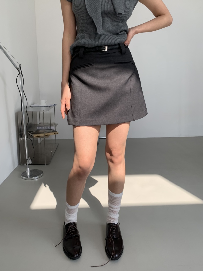 MURMUR韓國直郵女士新款職業熱賣人氣25春夏真品休閑短裙腰帶MURMUR短裙