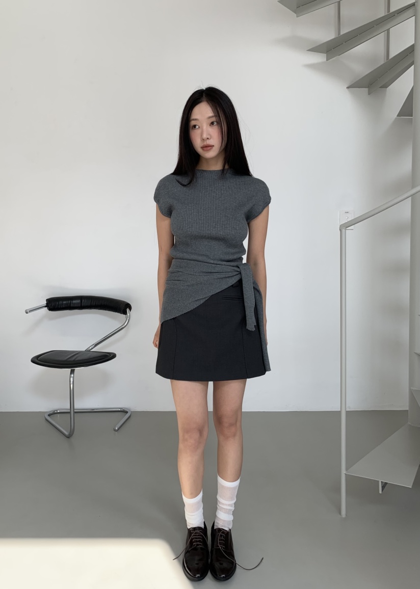 MURMUR韓國直郵女士新款職業熱賣人氣25春夏真品休閑短裙腰帶MURMUR短裙