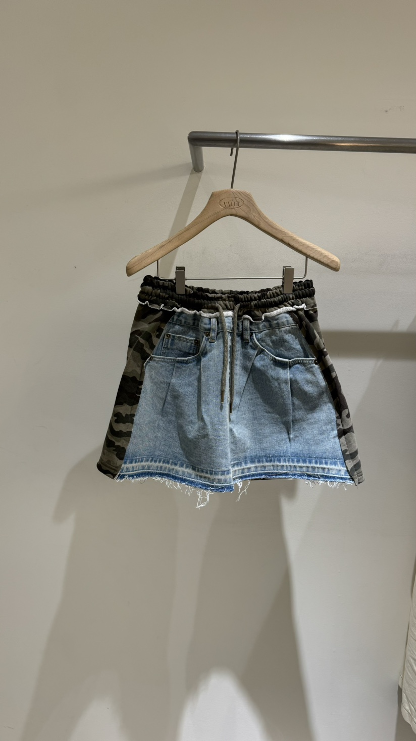 VAULT東大門代購女士新款人氣25春夏時尚真品熱賣休閑短裙迷彩VAULT短裙圖色1