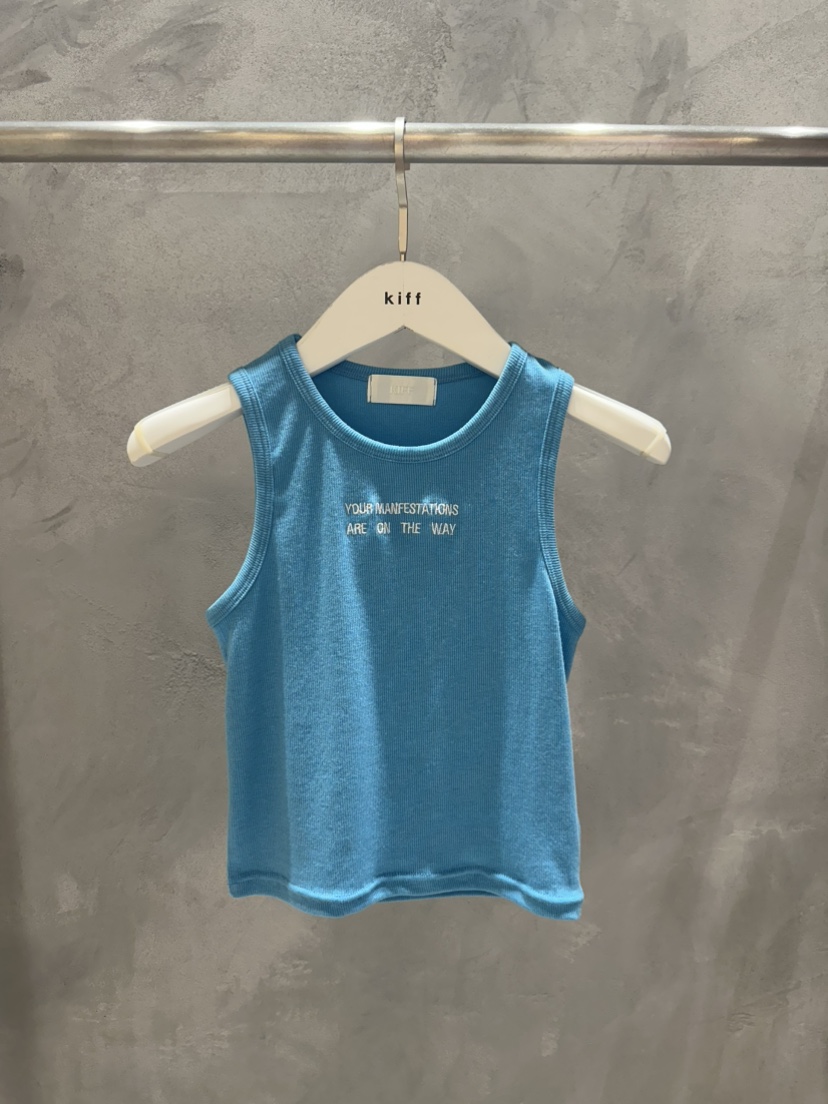 KIFF韓國代購女士新品職業休閑人氣25春夏推薦吊帶背心刺繡KIFF吊帶/背心