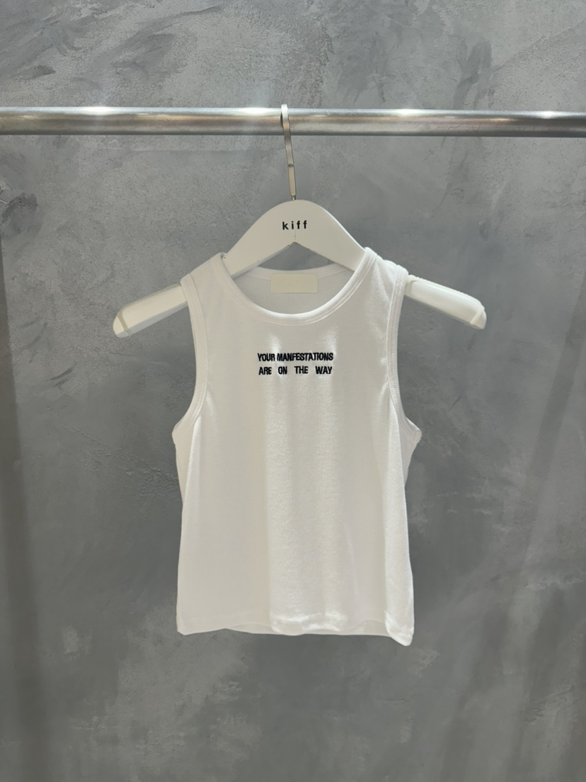 KIFF韓國代購女士新品職業休閑人氣25春夏推薦吊帶背心刺繡KIFF吊帶/背心圖色2