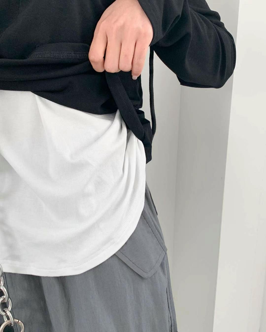 ANDANTE直郵韓國代購㊣女裝新品時尚職業長袖T恤假兩件連帽ANDANTE長袖T恤