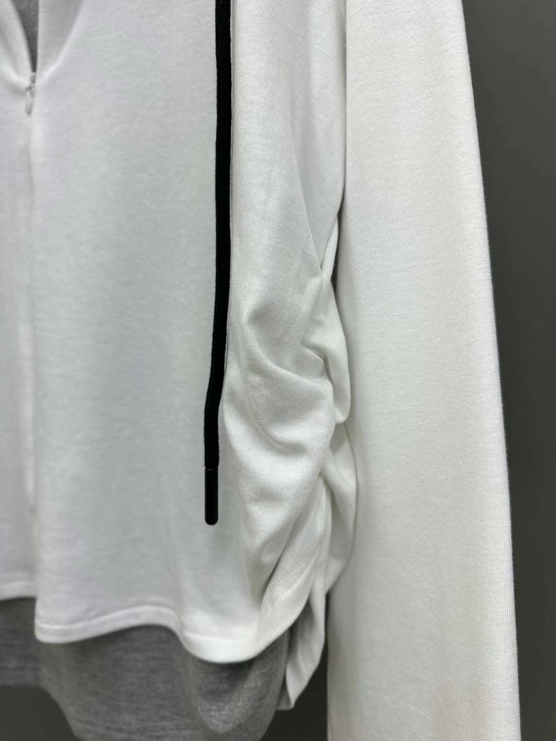 ANDANTE直郵韓國代購㊣女裝新品時尚職業長袖T恤假兩件連帽ANDANTE長袖T恤