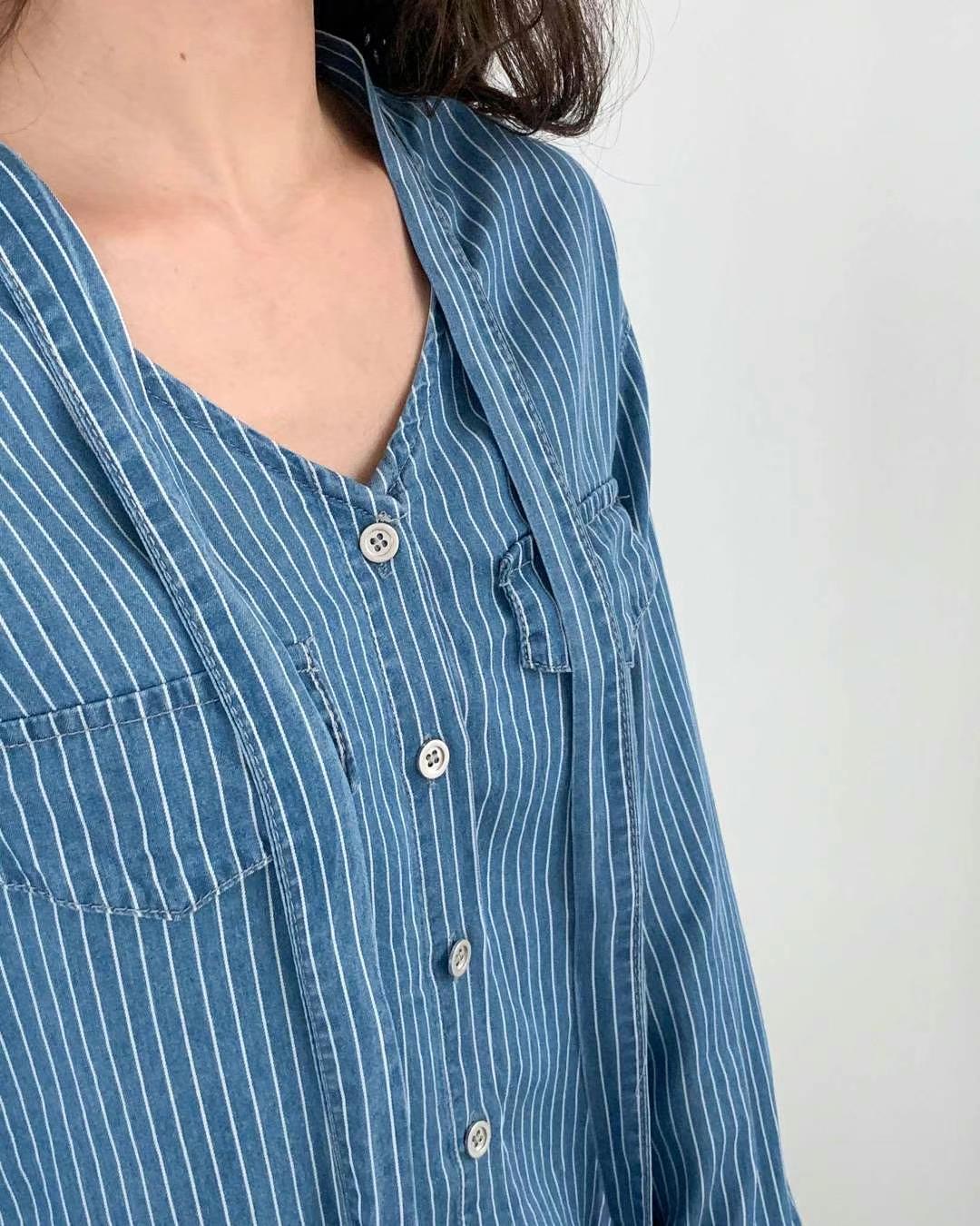 ANDANTE韓國直郵㊣東大門實拍女裝新品職業襯衫蕾絲衫含脖帶天絲ANDANTE襯衫/蕾絲衫