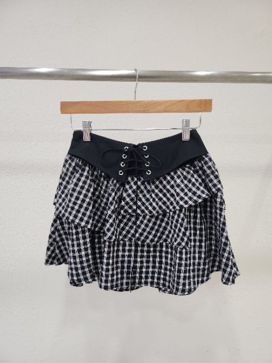 FEMME東大門代購女士新品人氣推薦職業休閑25春夏短裙格紋半身裙FEMME短裙