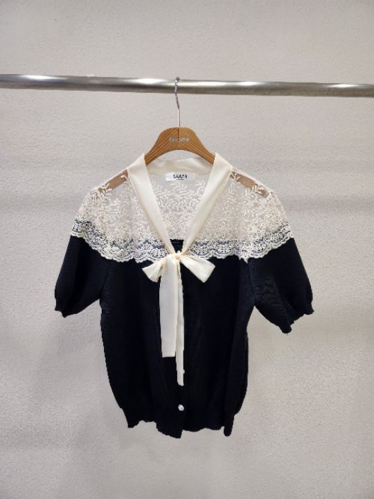 FEMME韓國直郵女裝新品人氣時尚真品熱賣職業25春夏針織衫蕾絲FEMME針織衫
