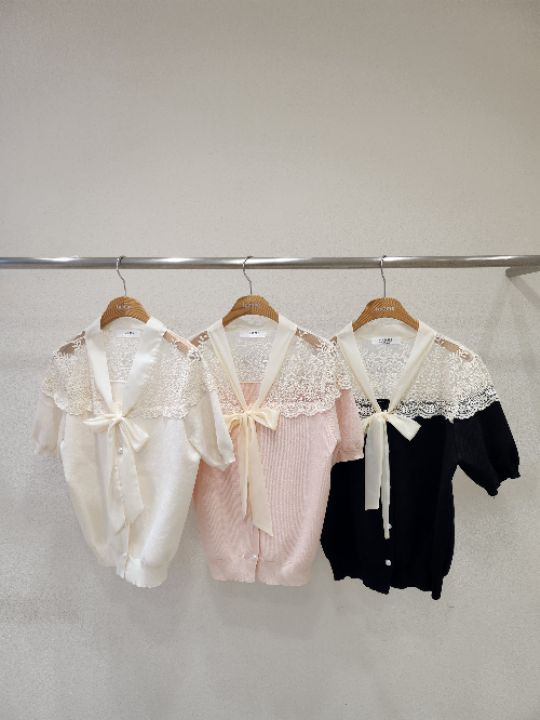 FEMME韓國直郵女裝新品人氣時尚真品熱賣職業25春夏針織衫蕾絲FEMME針織衫
