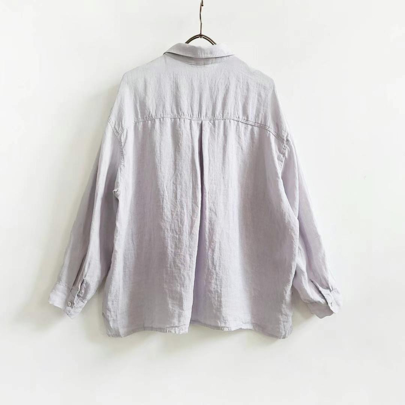 PUCO東大門直郵女裝新品職業真品推薦人氣襯衫蕾絲衫口袋亞麻PUCO襯衫/蕾絲衫