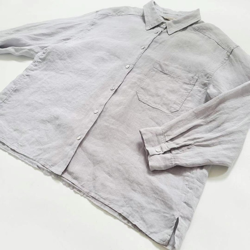 PUCO東大門直郵女裝新品職業真品推薦人氣襯衫蕾絲衫口袋亞麻PUCO襯衫/蕾絲衫