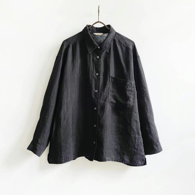 PUCO東大門直郵女裝新品職業真品推薦人氣襯衫蕾絲衫口袋亞麻PUCO襯衫/蕾絲衫圖色5