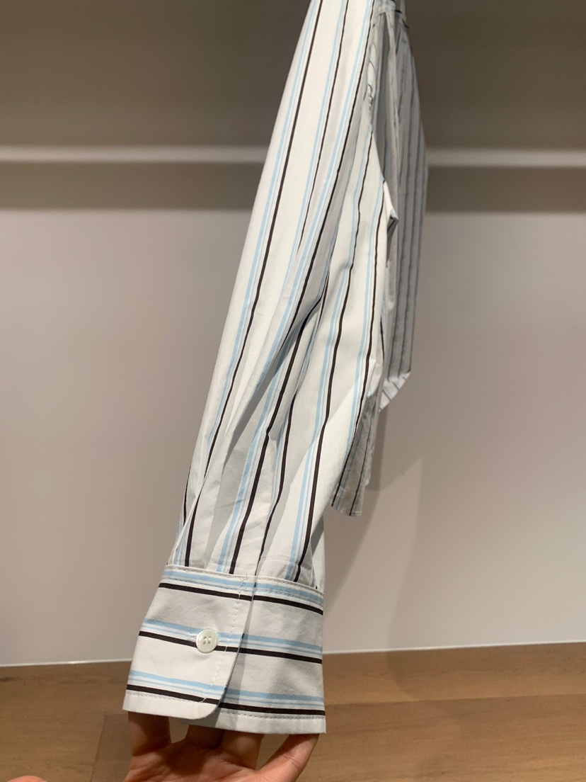 LETTER東大門代購女士新款休閑真品職業25春夏襯衫蕾絲衫條紋LETTER襯衫/蕾絲衫