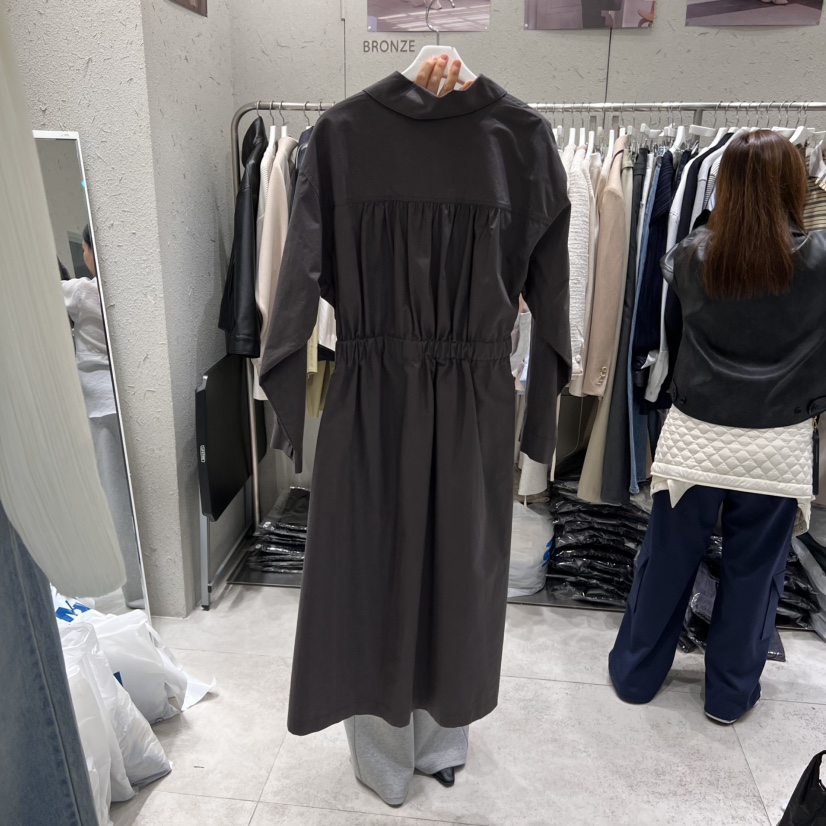 BRONZE東大門實拍女士新款職業時尚熱賣人氣25春夏連衣裙含腰帶BRONZE連衣裙