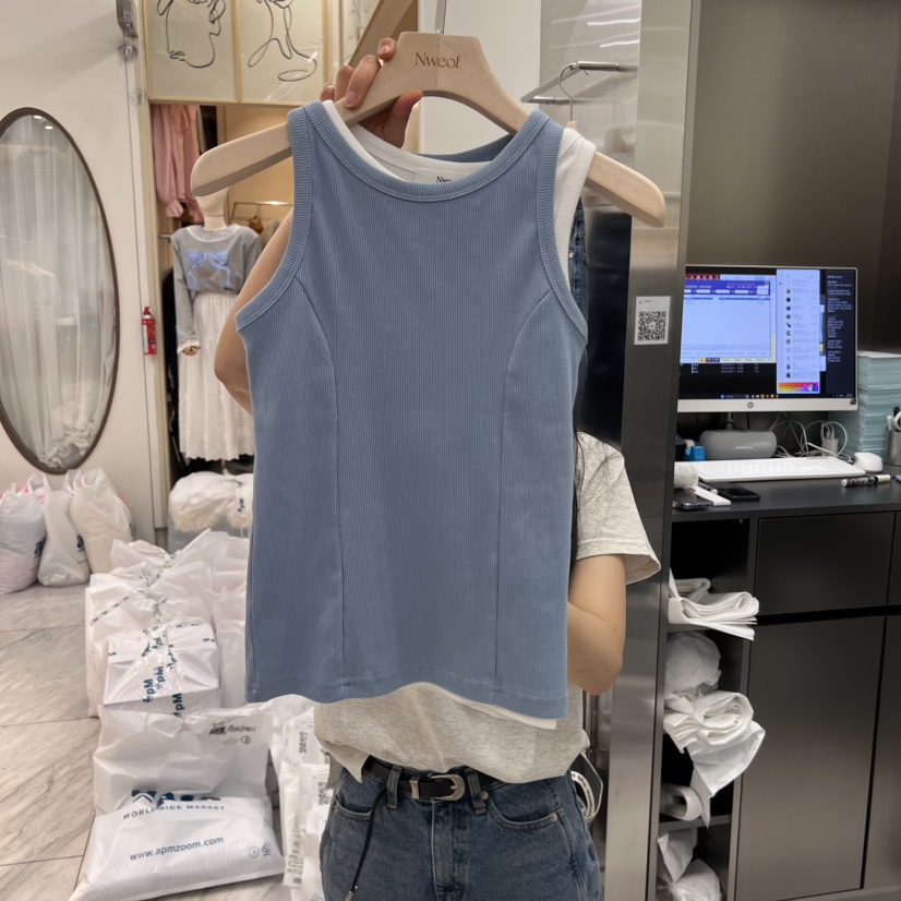 NWEOL東大門實拍女裝新品職業時尚人氣25春夏吊帶背心不含內搭NWEOL吊帶/背心圖色1