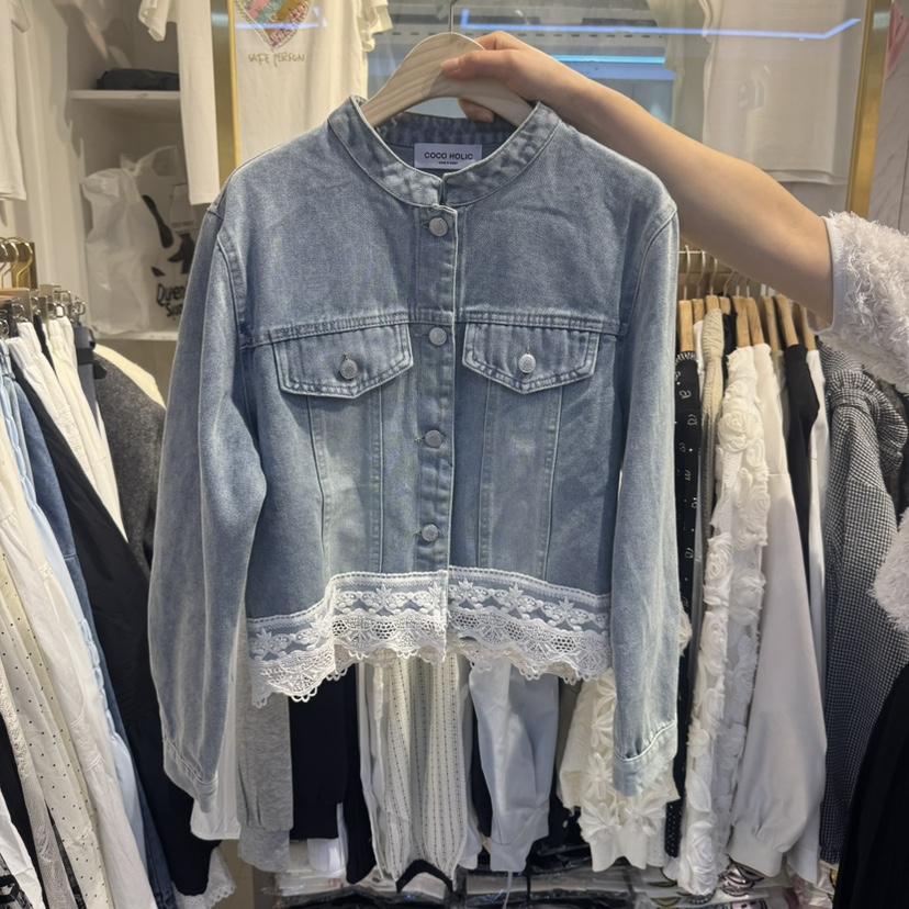 COCO HOLIC東大門直郵女裝新品25春夏真品熱賣人氣夾克蕾絲COCO HOLIC夾克圖色1
