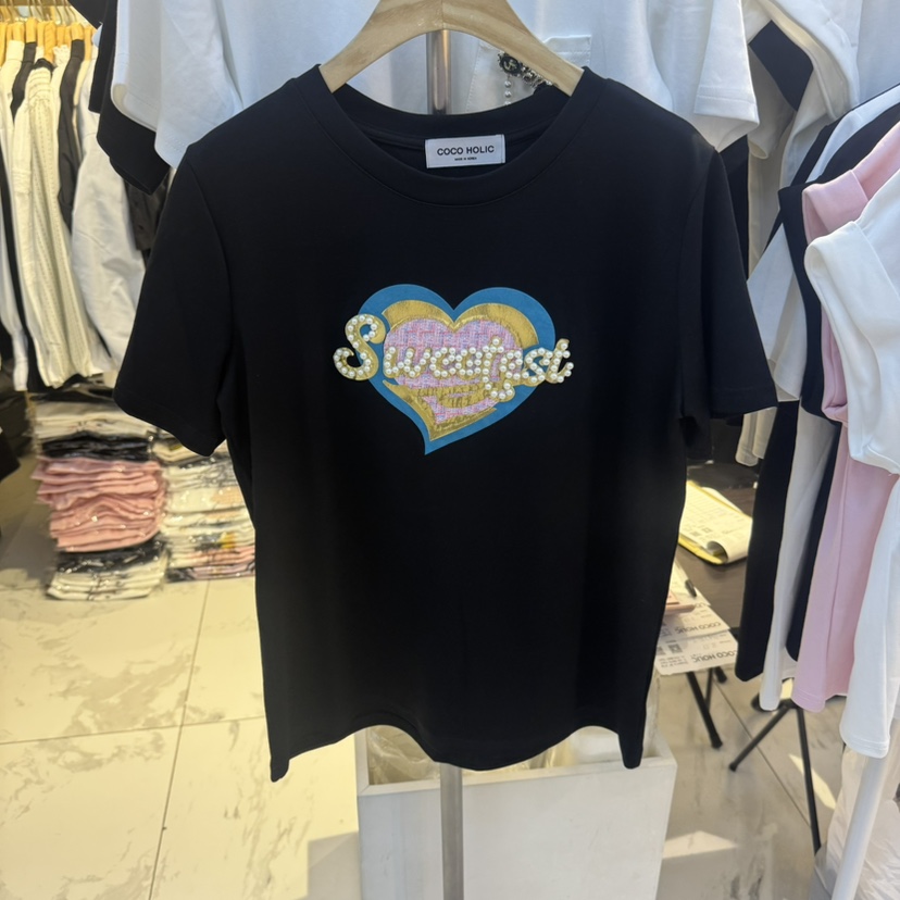 COCO HOLIC東大門實拍女裝新品休閑職業時尚推薦熱賣25春夏T恤COCO HOLICT恤圖色3