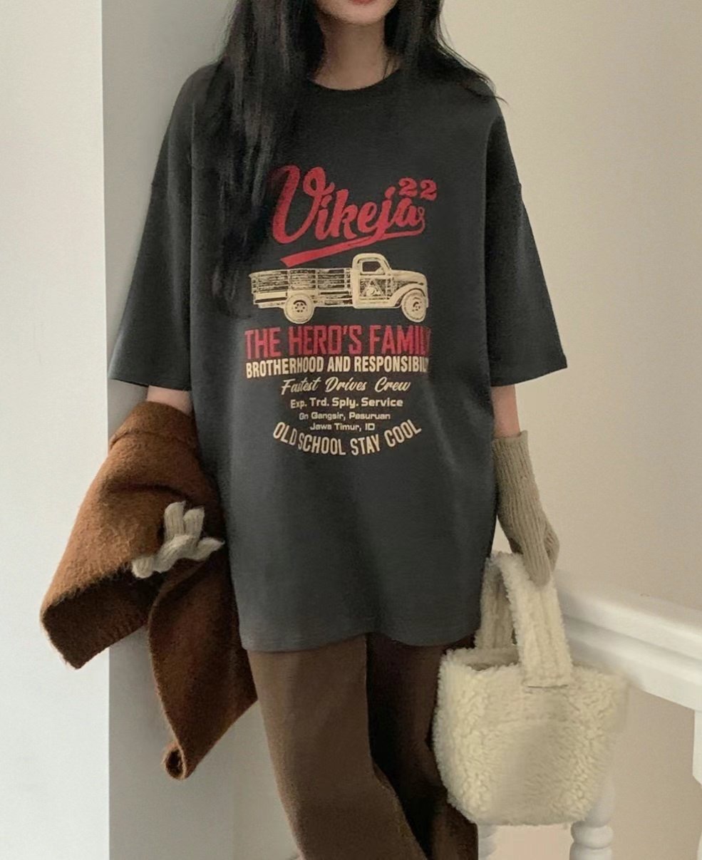 OH JINHO直郵韓國代購㊣女裝新款休閑熱賣人氣時尚推薦T恤OH JINHOT恤圖色3左三色