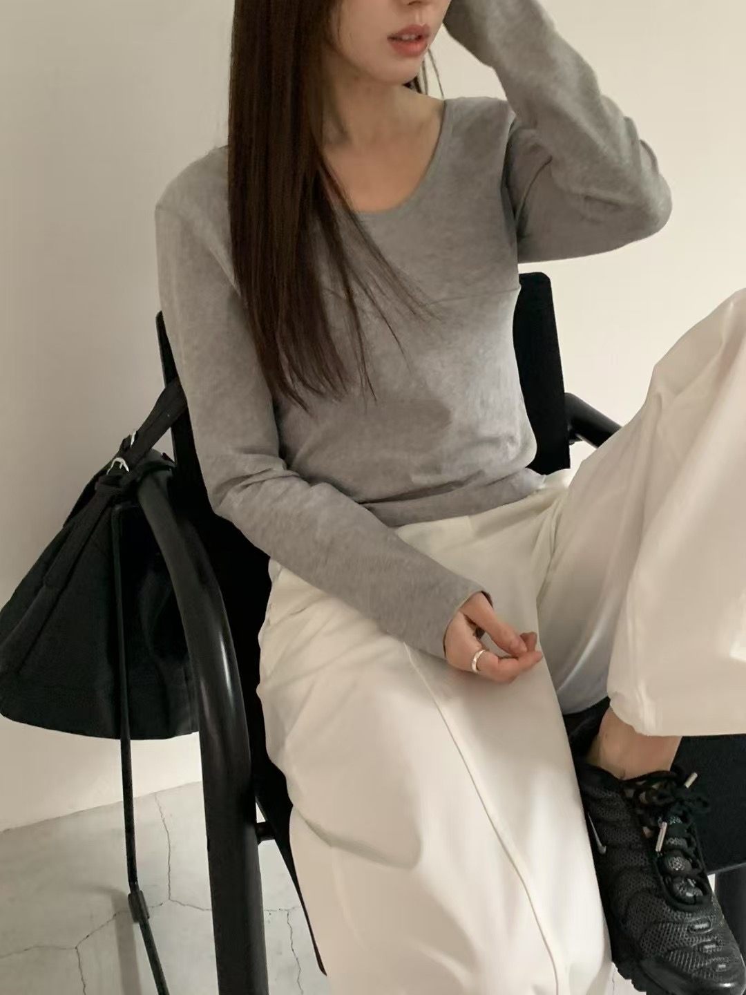 NEARAND直郵韓國代購㊣女裝新款25春夏熱賣職業推薦長袖T恤NEARAND長袖T恤