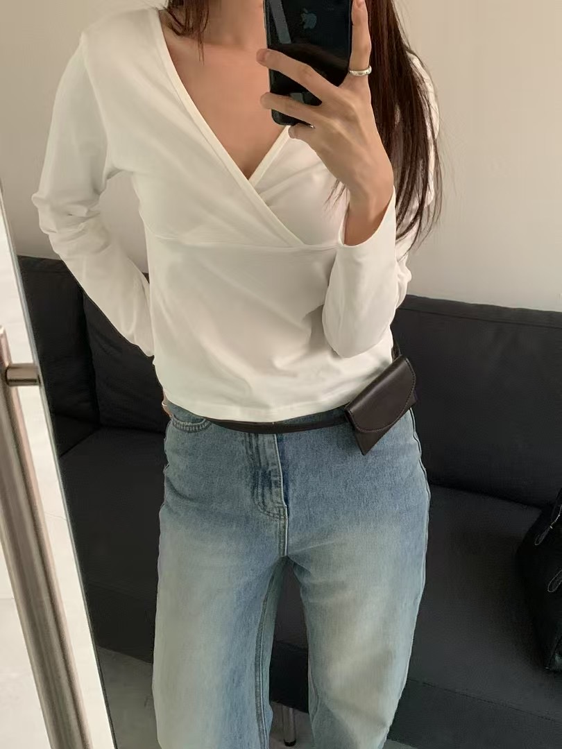NEARAND直郵韓國代購㊣女裝新款25春夏熱賣職業推薦長袖T恤NEARAND長袖T恤