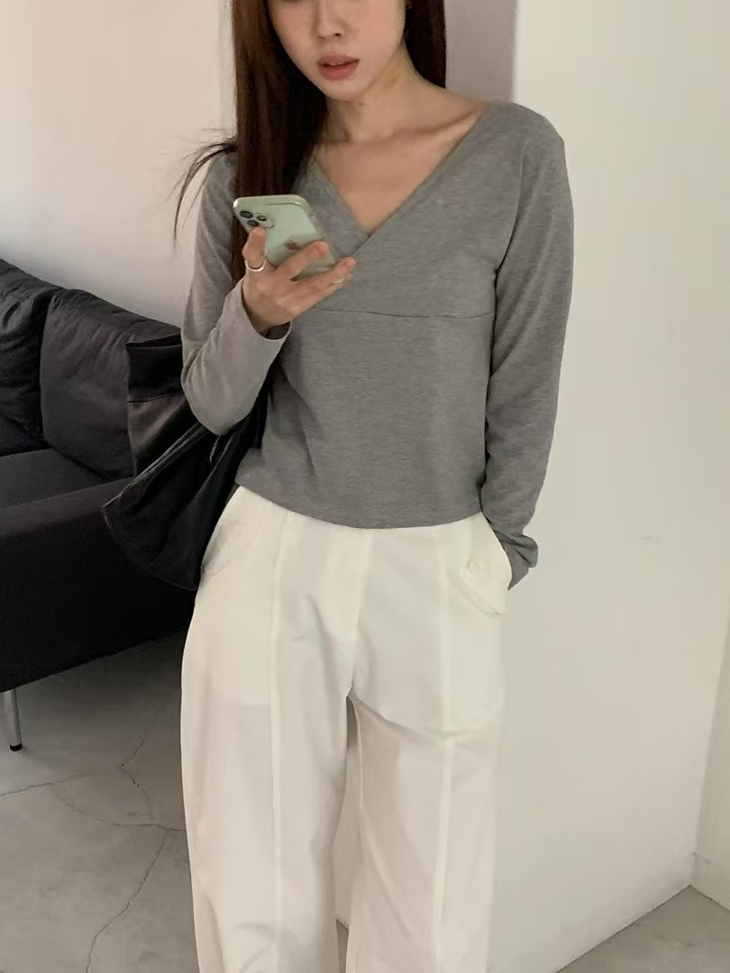 NEARAND直郵韓國代購㊣女裝新款25春夏熱賣職業推薦長袖T恤NEARAND長袖T恤圖色2