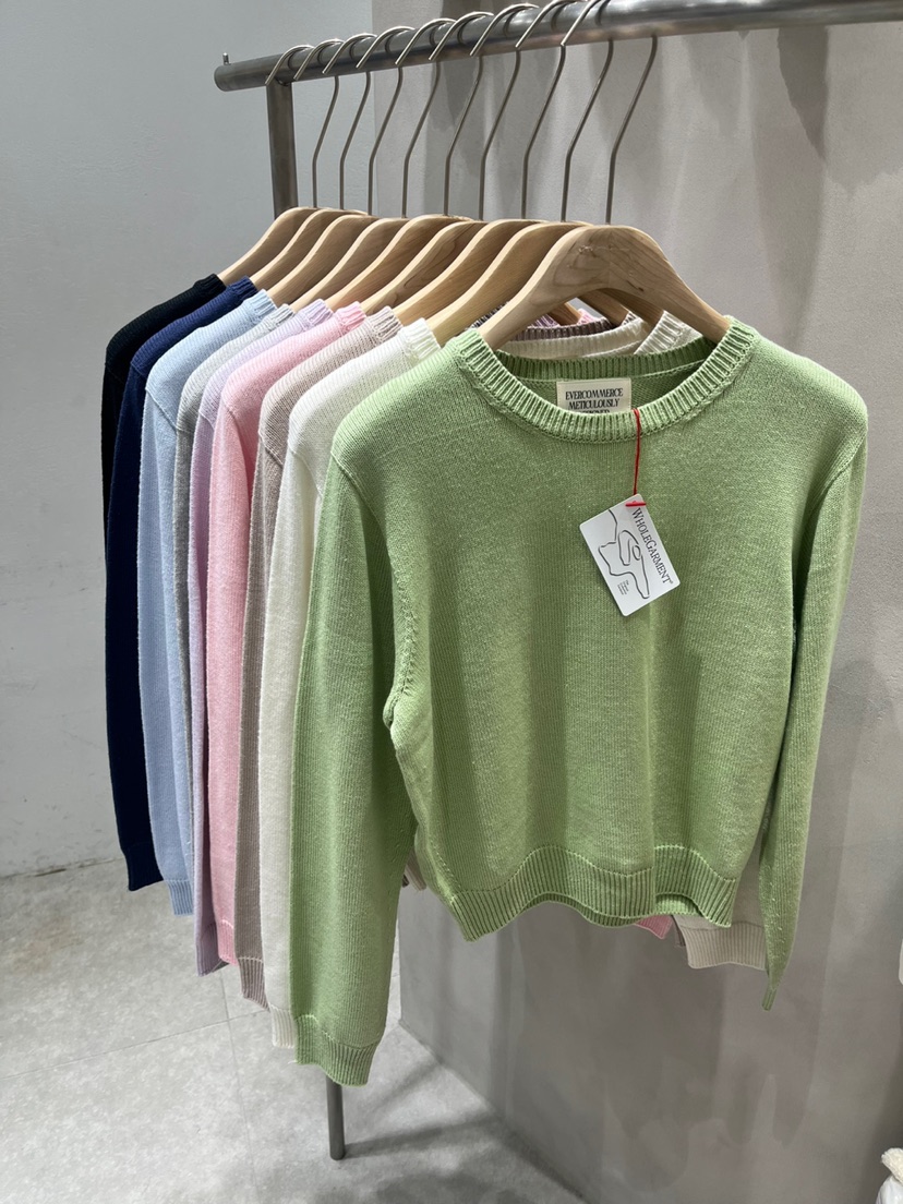 EVERCOMMERCE METICULOUSLY DESIGNED直郵韓國代購㊣女裝新款25春夏針織衫EVERCOMMERCE METICULOUSLY DESIGNED針織衫