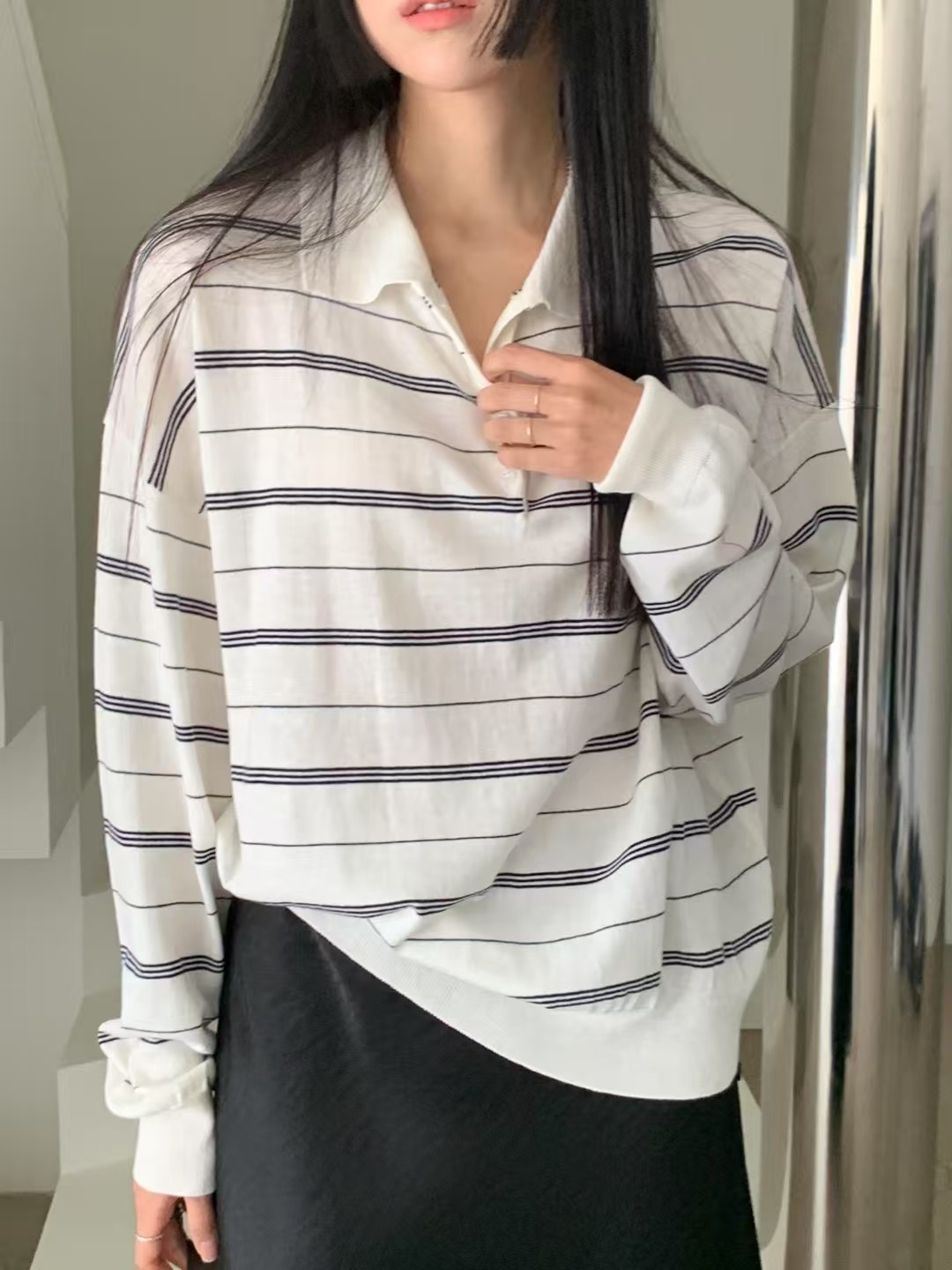 NEARAND韓國直郵㊣東大門實拍女裝新品人氣熱賣推薦長袖T恤NEARAND長袖T恤