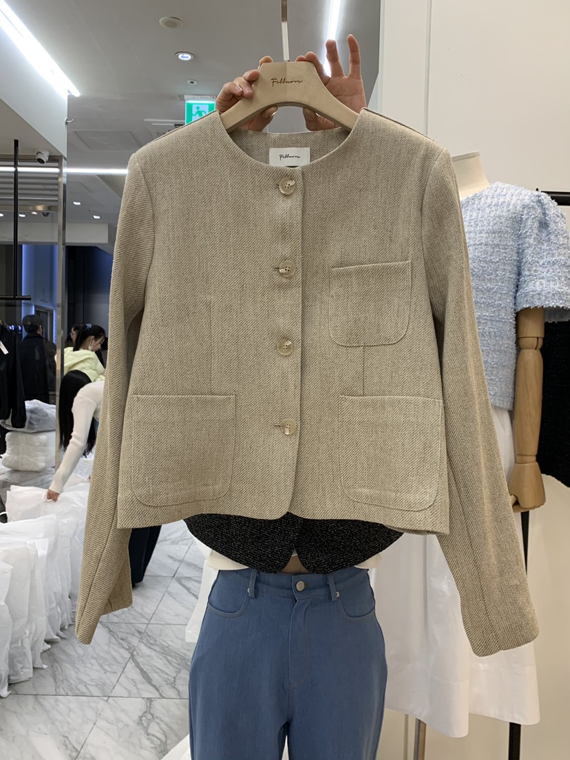 FILLMOR韓國直郵㊣東大門實拍女裝新款25春夏熱賣時尚夾克亞麻FILLMOR夾克
