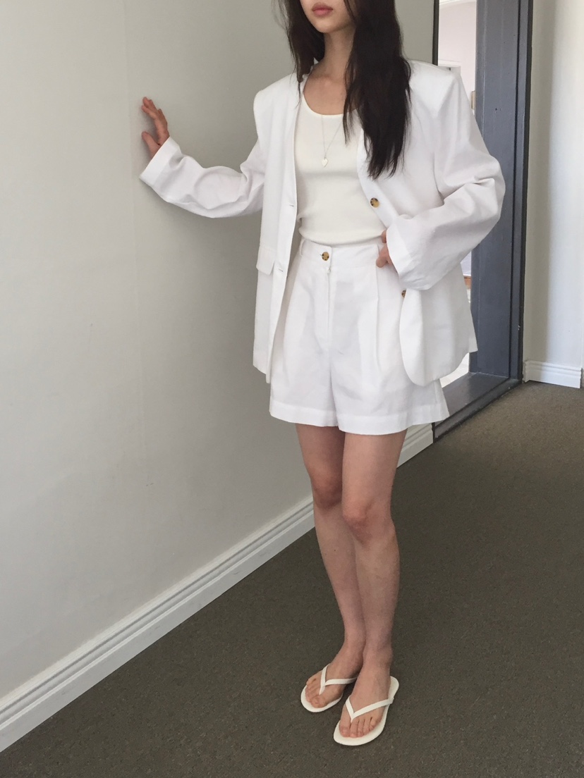 LONG PEAK韓國直郵㊣東大門實拍女裝新款25春夏時尚短褲亞麻LONG PEAK短褲