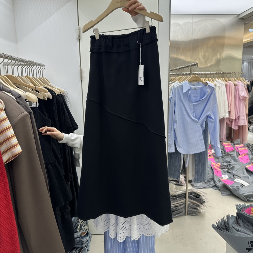 MIXXIN韓國㊣直郵東大門代購女裝新品25春夏休閑長裙不含腰帶MIXXIN長裙圖色3