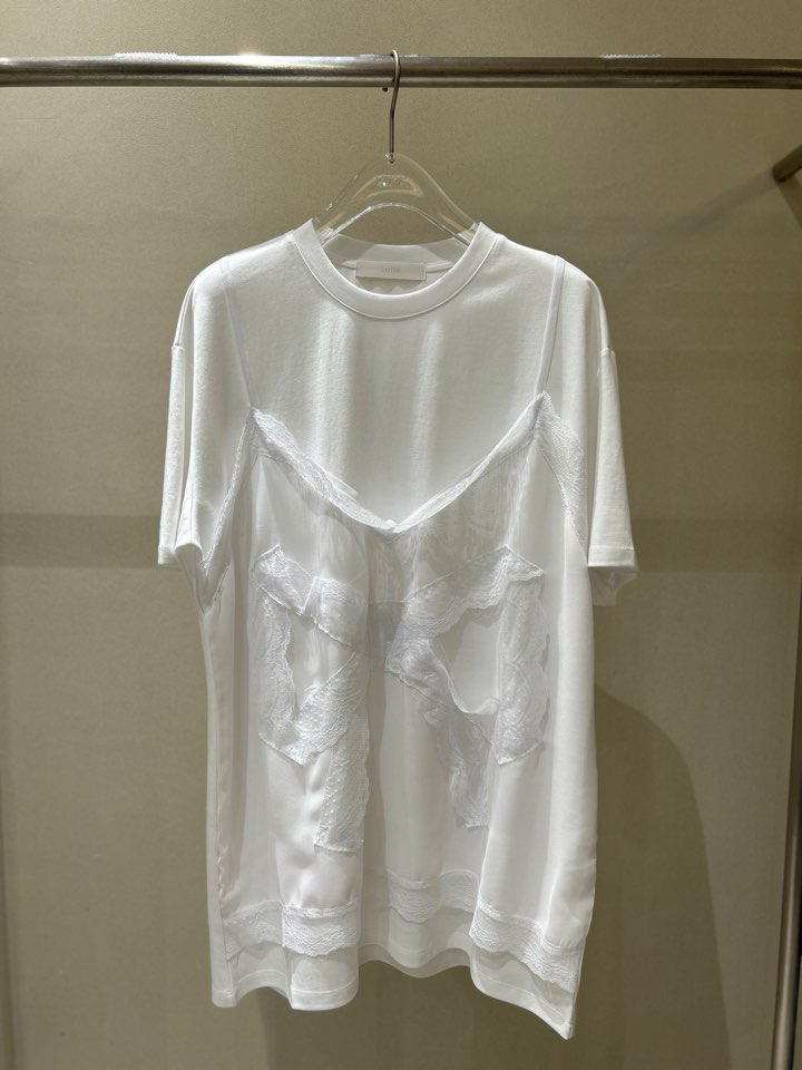 LATTE韓國㊣直郵東大門代購女裝新款推薦休閑熱賣T恤蕾絲圓領LATTE-PT恤圖色1