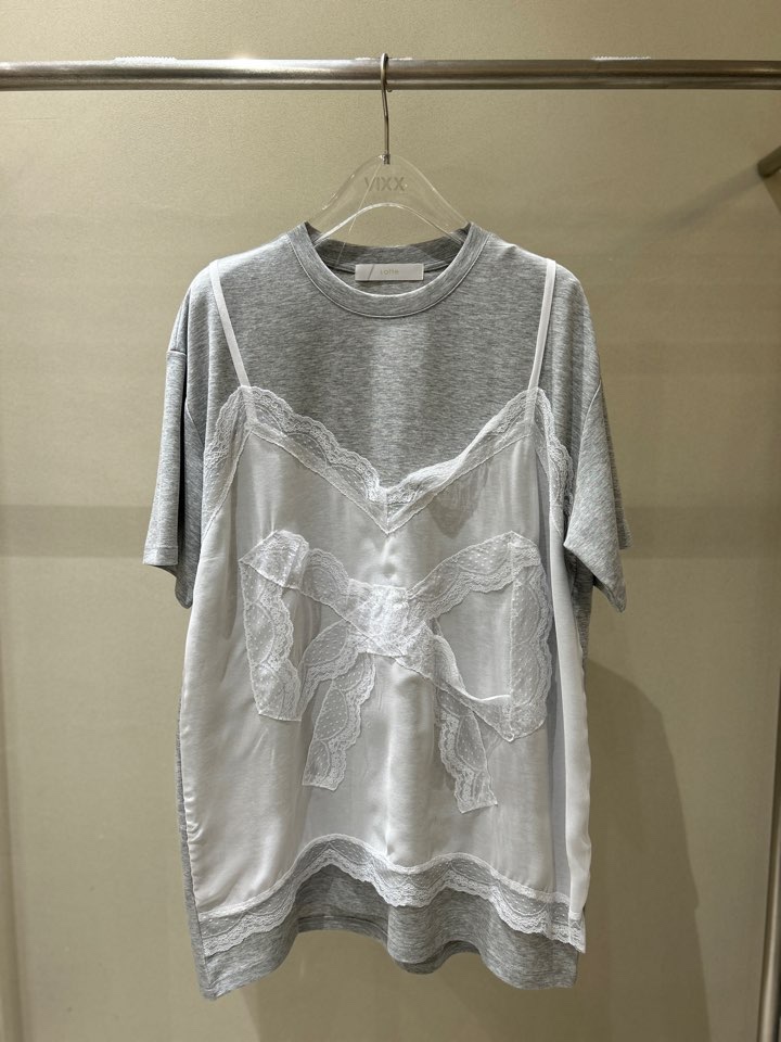 LATTE韓國㊣直郵東大門代購女裝新款推薦休閑熱賣T恤蕾絲圓領LATTE-PT恤圖色2