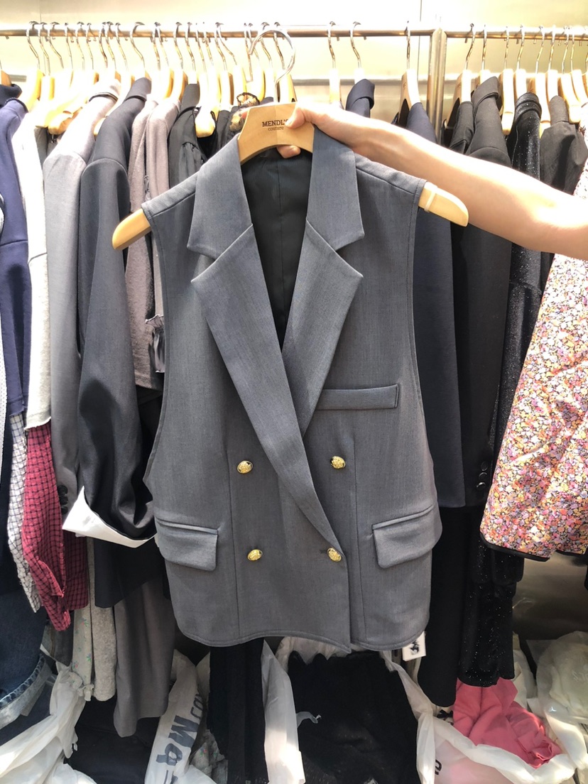 MENDL S韓國㊣直郵東大門代購女裝新品時尚熱賣職業休閑馬甲MENDL S馬甲圖色1