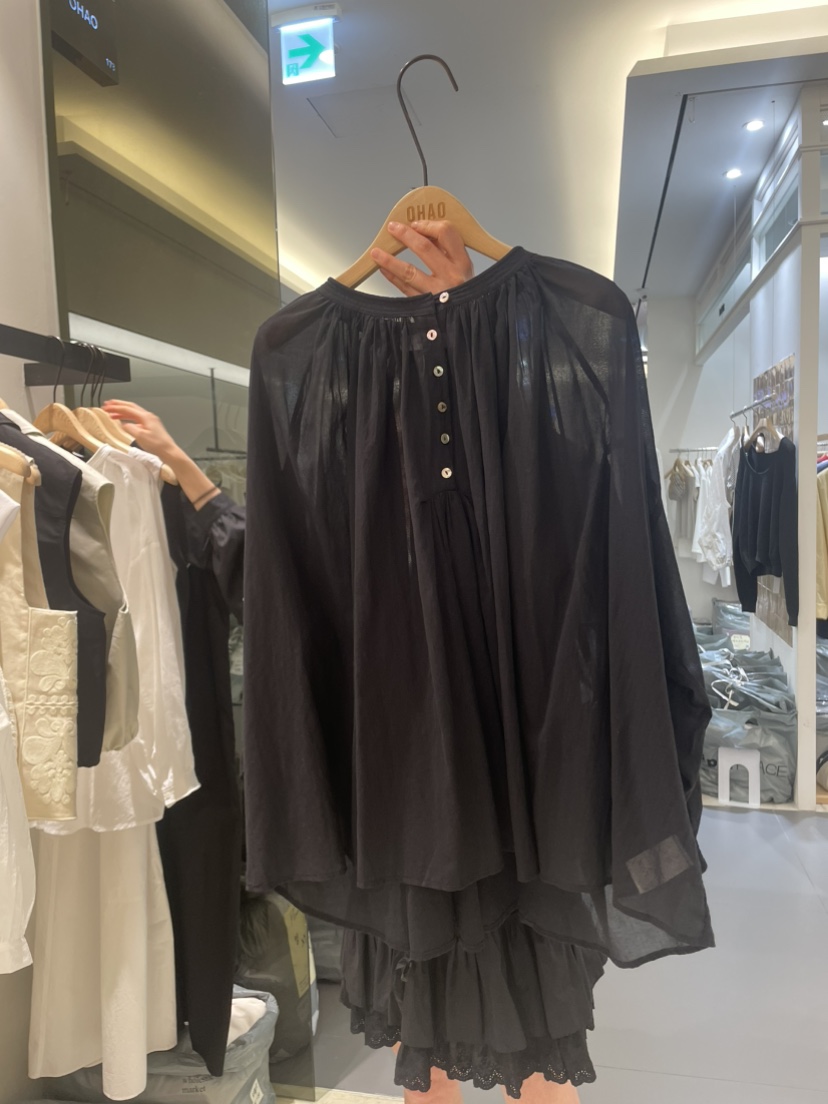OHAO韓國㊣直郵東大門代購女裝新品休閑職業人氣襯衫蕾絲衫OHAO/HA MONG襯衫/蕾絲衫圖色2