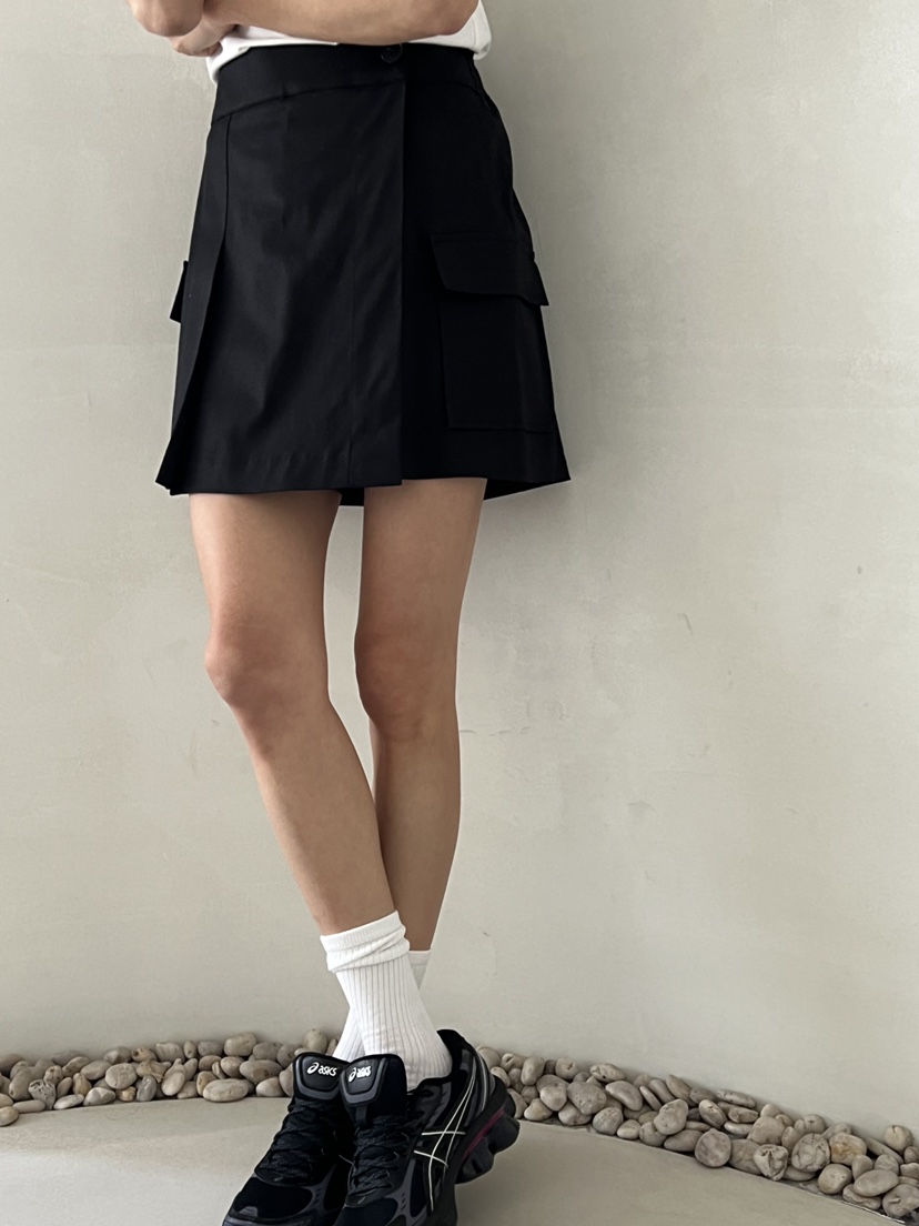 DEMAR韓國直郵㊣女裝新品推薦休閑職業25春夏時尚人氣短裙口袋DEMAR短裙