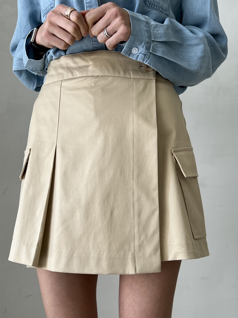 DEMAR韓國直郵㊣女裝新品推薦休閑職業25春夏時尚人氣短裙口袋DEMAR短裙圖色1