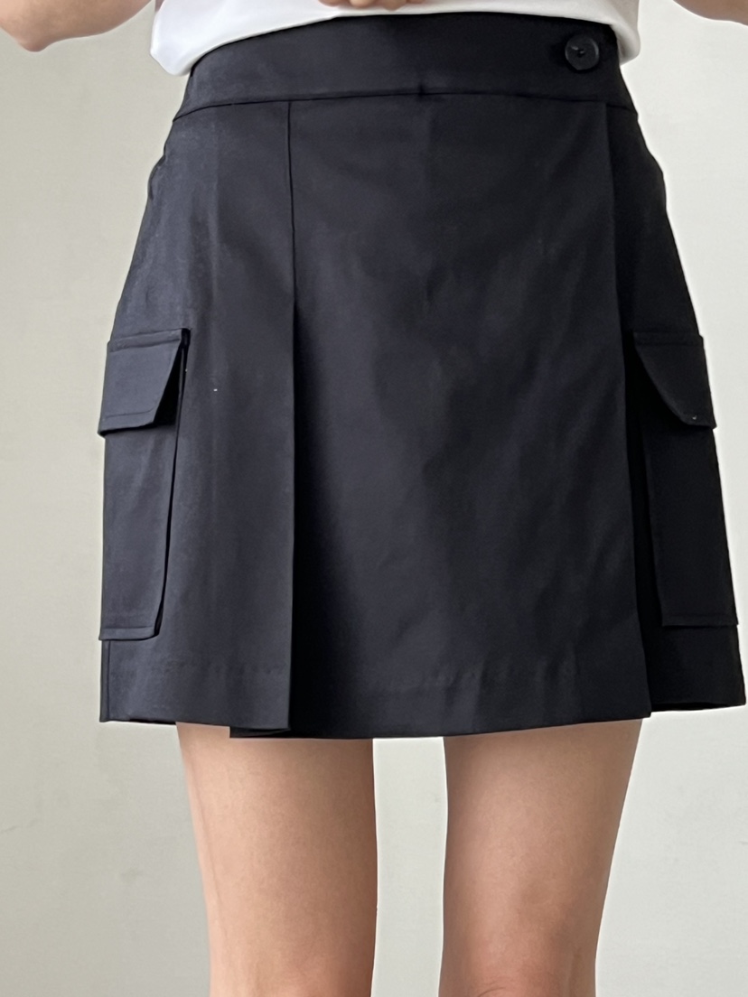 DEMAR韓國直郵㊣女裝新品推薦休閑職業25春夏時尚人氣短裙口袋DEMAR短裙圖色2