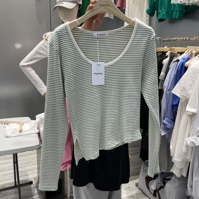 BEGINNING韓國㊣直郵東大門代購女裝新品25春夏休閑長袖T恤BEGINNING長袖T恤圖色2