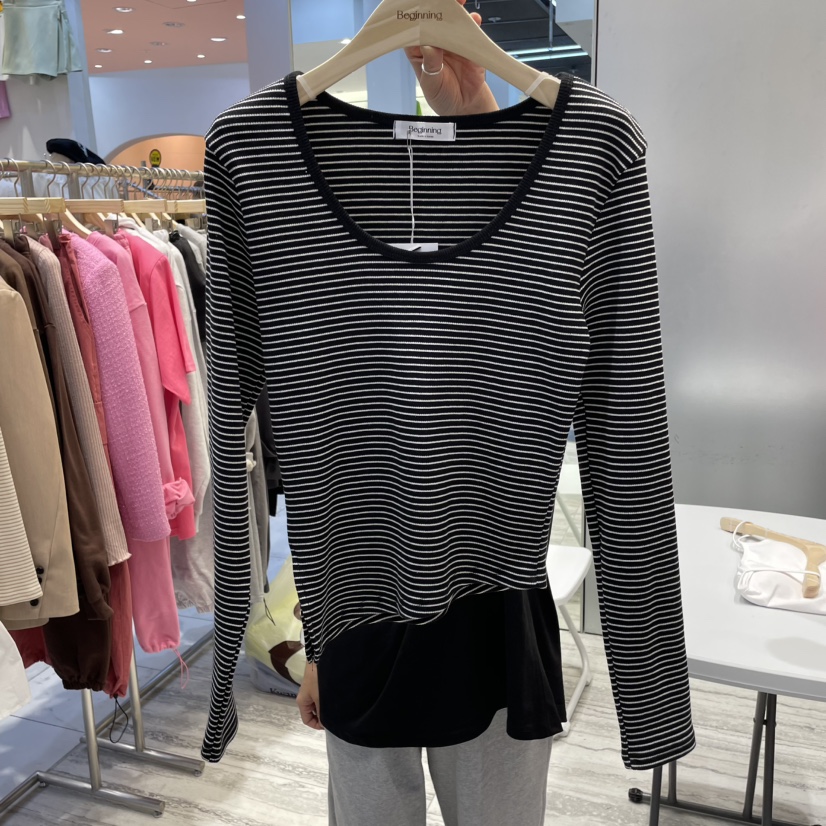 BEGINNING韓國㊣直郵東大門代購女裝新品25春夏休閑長袖T恤BEGINNING長袖T恤圖色3