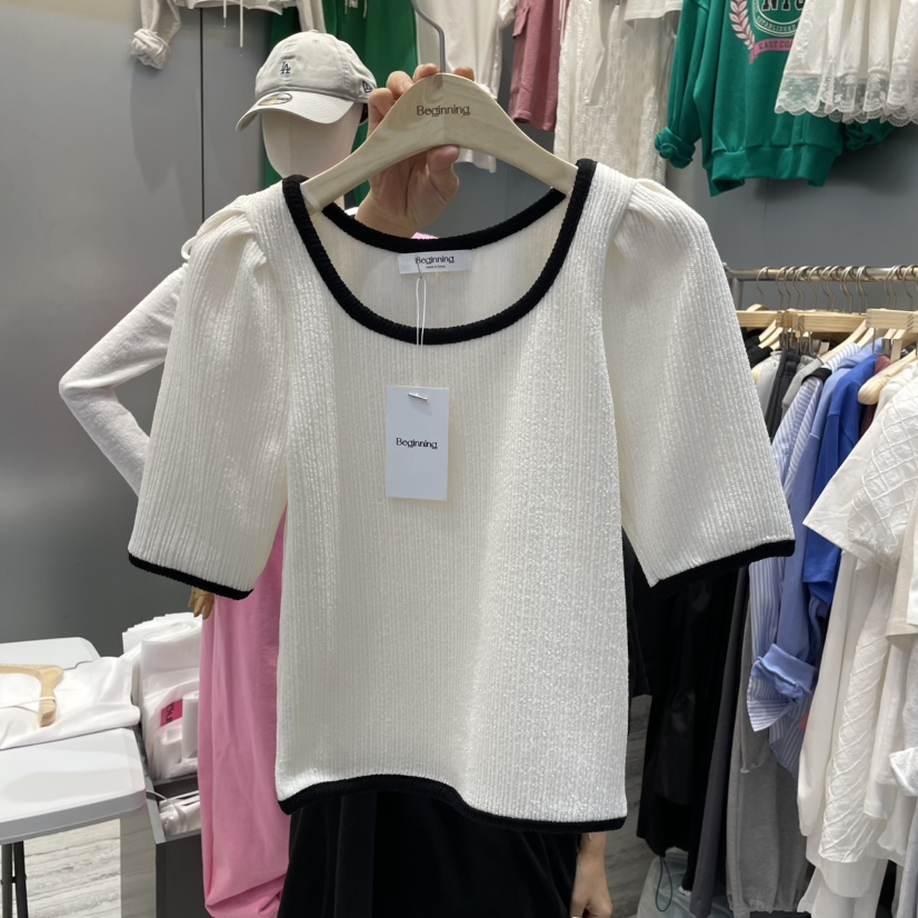 BEGINNING直郵韓國代購㊣女裝新款推薦25春夏休閑人氣熱賣T恤BEGINNINGT恤圖色1